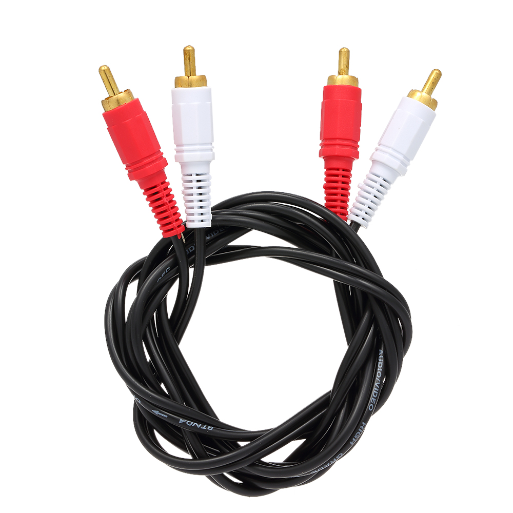 Cáp Âm Thanh RCA Mạ Vàng 1,5 Mét 2 RCA Cáp SV Cho TV DVD Bộ Khuếch Đại Âm Thanh CD, Màu Đen