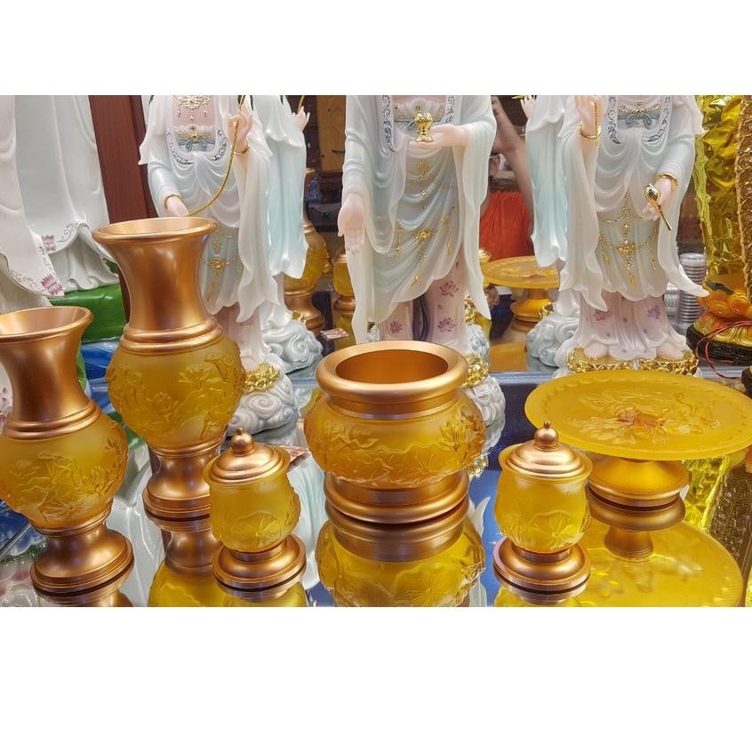 Bộ đồ thờ Lưu Ly hợp kim đồng cao cấp