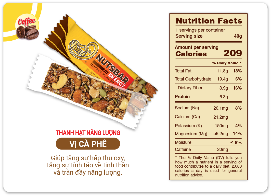 Thanh Hạt Năng Lượng FAMINUTS Vị Táo Đỏ, Cacao, Mật Ong, Cà Phê Nutsbar Energy Hộp 4 Thanh 160g - Thực Phẩm Tiếp Năng Lượng Lành Mạnh