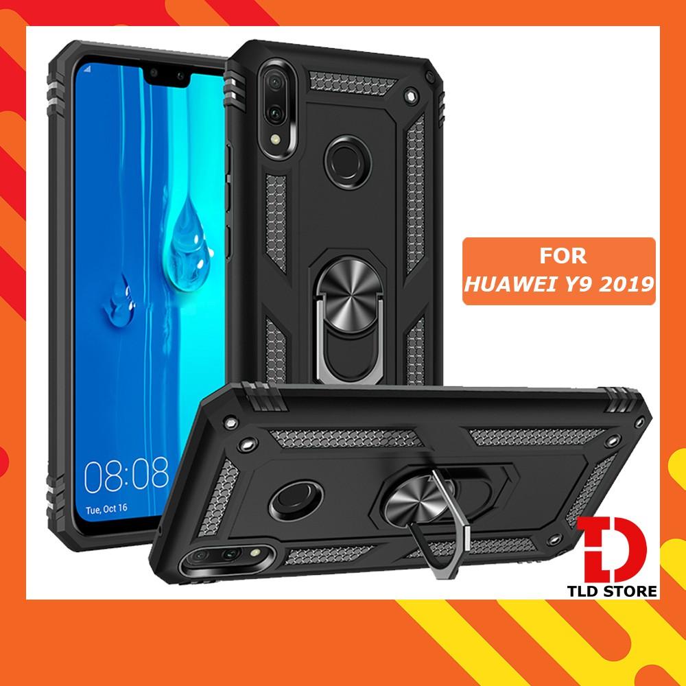 Ốp lưng cho Huawei Y9 2019 chống sốc 2 lớp kèm nhẫn iring làm giá đỡ