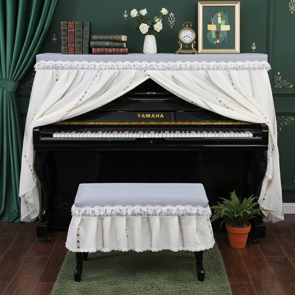 Khăn phủ đàn piano phong cách Hàn quốc hiện đại sang trọng phủ kín toàn bộ đàn chống bụi chống xước - Hàng chính hãng