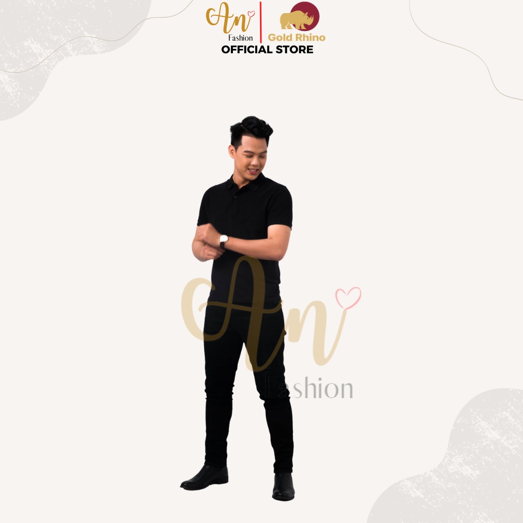 Áo Polo Nam Màu ĐEN Đơn Giản Nhưng Phong Cách Mạnh Mẽ Rất Đàn Ông Chất Vải 100% Cotton Cao Cấp - Gold Rhino