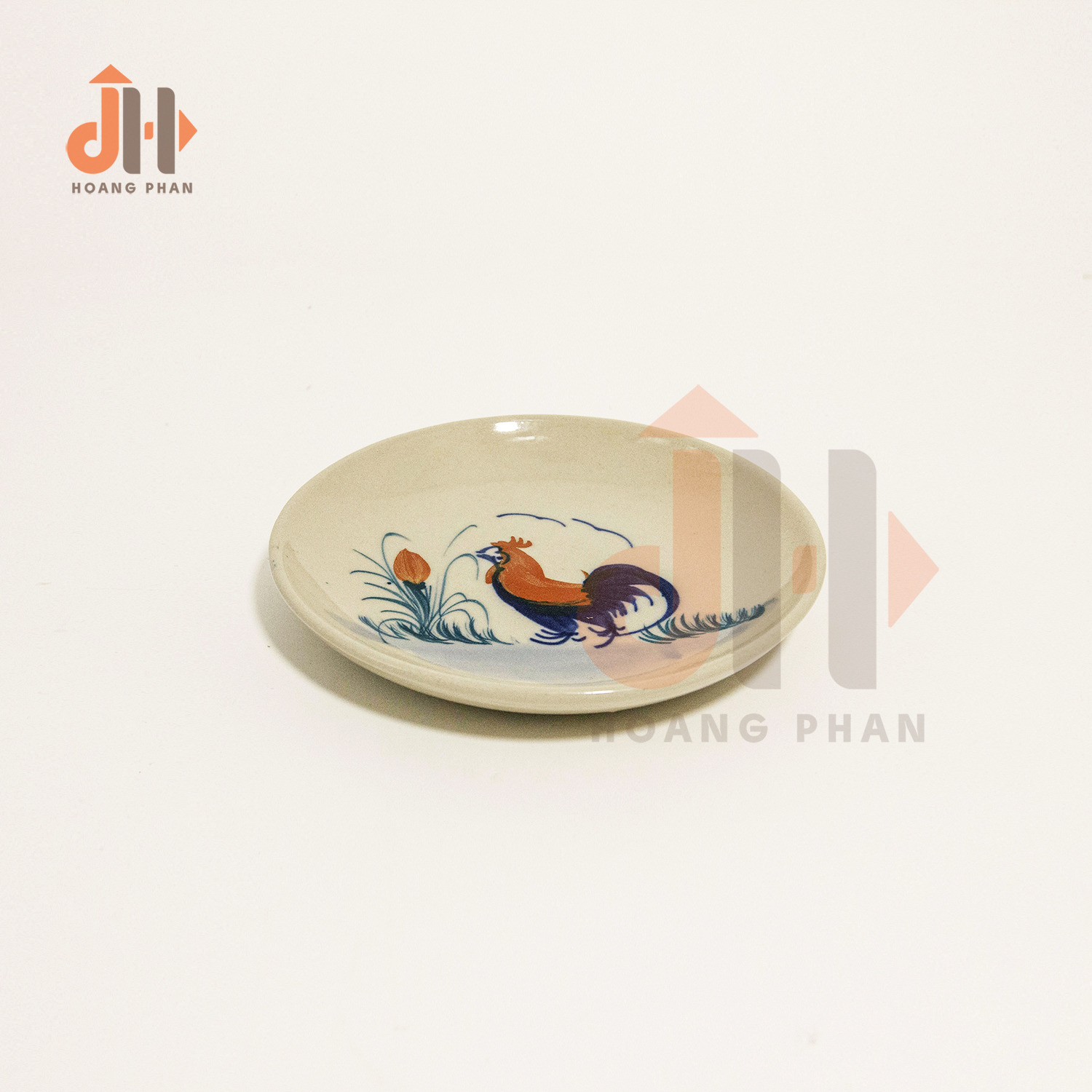 [Bữa cơm Thuần Việt] Bộ 10 dĩa gốm dùng món kho họa tiết Gà Trống Nam Bộ