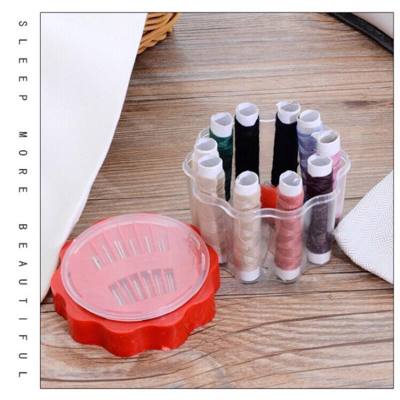 Bộ kim chỉ may va 10 màu kèm kim thêu giá rẻ tiện dụng cho gia đình