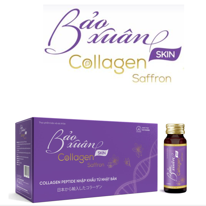 Nước Uống Bổ Sung Bảo Xuân Skin Collagen Saffron giúp hạn chế lão hóa, tăng đàn hồi cho da, làm sáng đẹp da 10 Lọ x 50ml