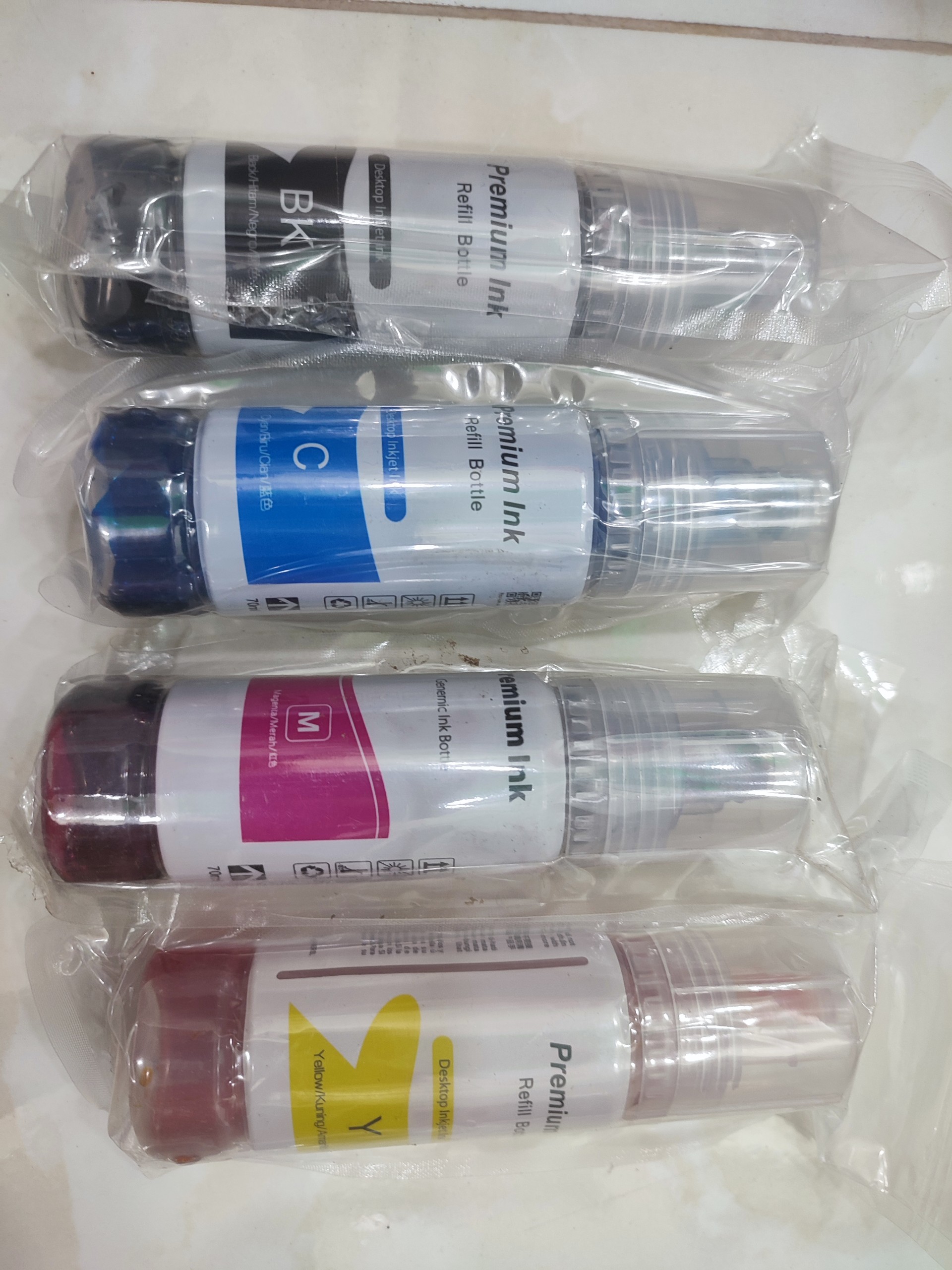 Bộ mực 4 màu dành cho máy in Epson L1110 L3110 L1250 L3210 giá rẻ
