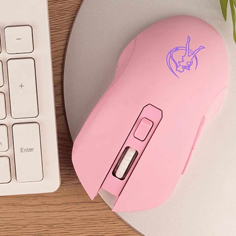 Đa Màu Sắc Đèn Nền USB Có Dây Chuột Không Dây Máy Tính Để Bàn Laptop Dễ Thương Đáng Yêu Chuột Chơi Game Thiết Chuột Cho Laptop Bé Gái Chuột Hồng