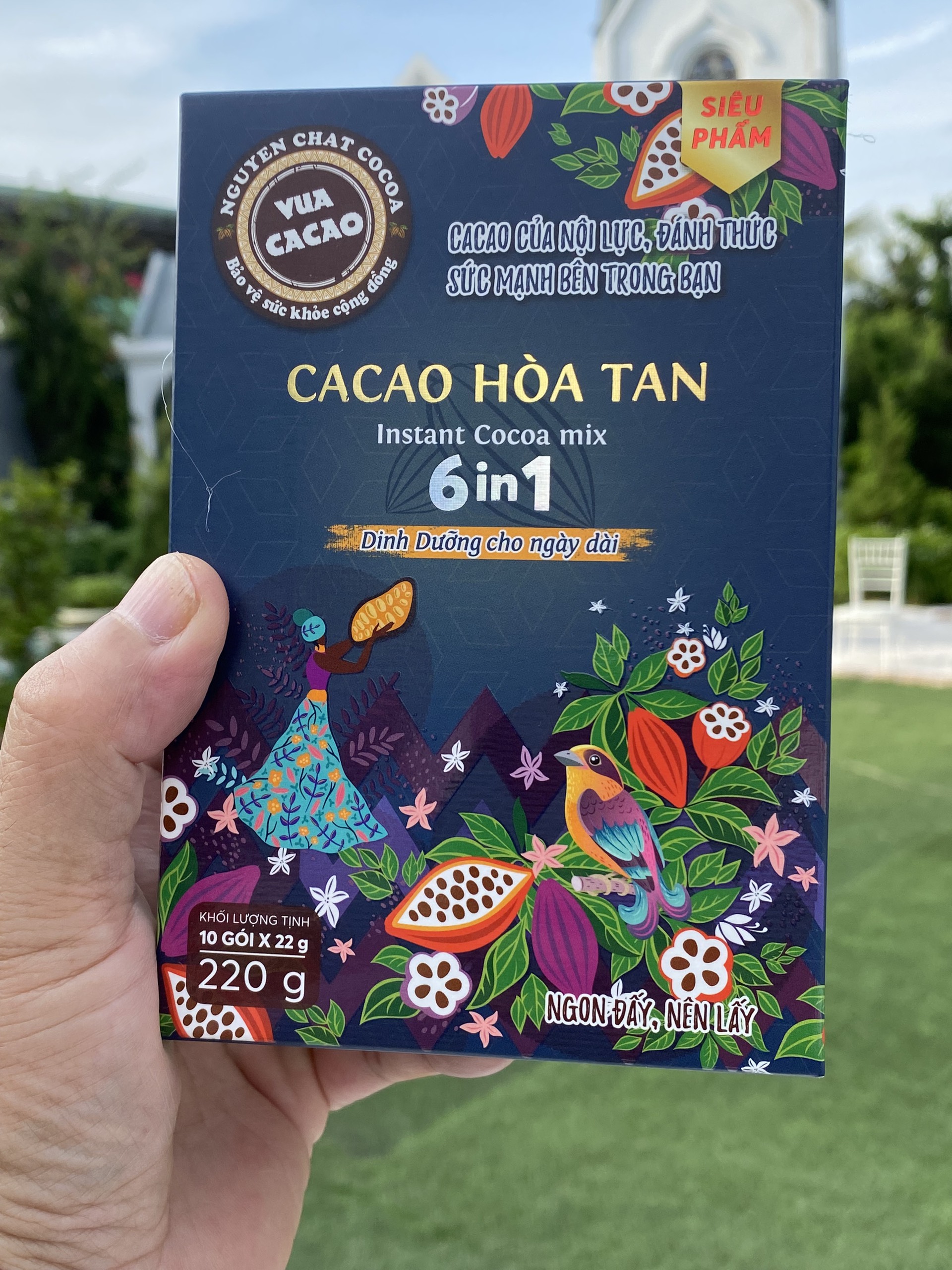 Cacao Hòa Tan 6 In 1 VUA CACAO Dinh Dưỡng Cho Ngày Dài CACAO Của Nội Lực, Đánh Thức Sức Mạnh Bên Trong Bạn - Hộp 220g