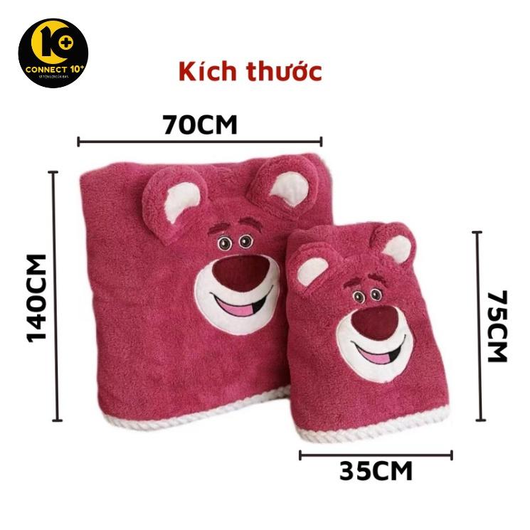 Set khăn tắm gấu dâu LOTSO siêu đáng yêu