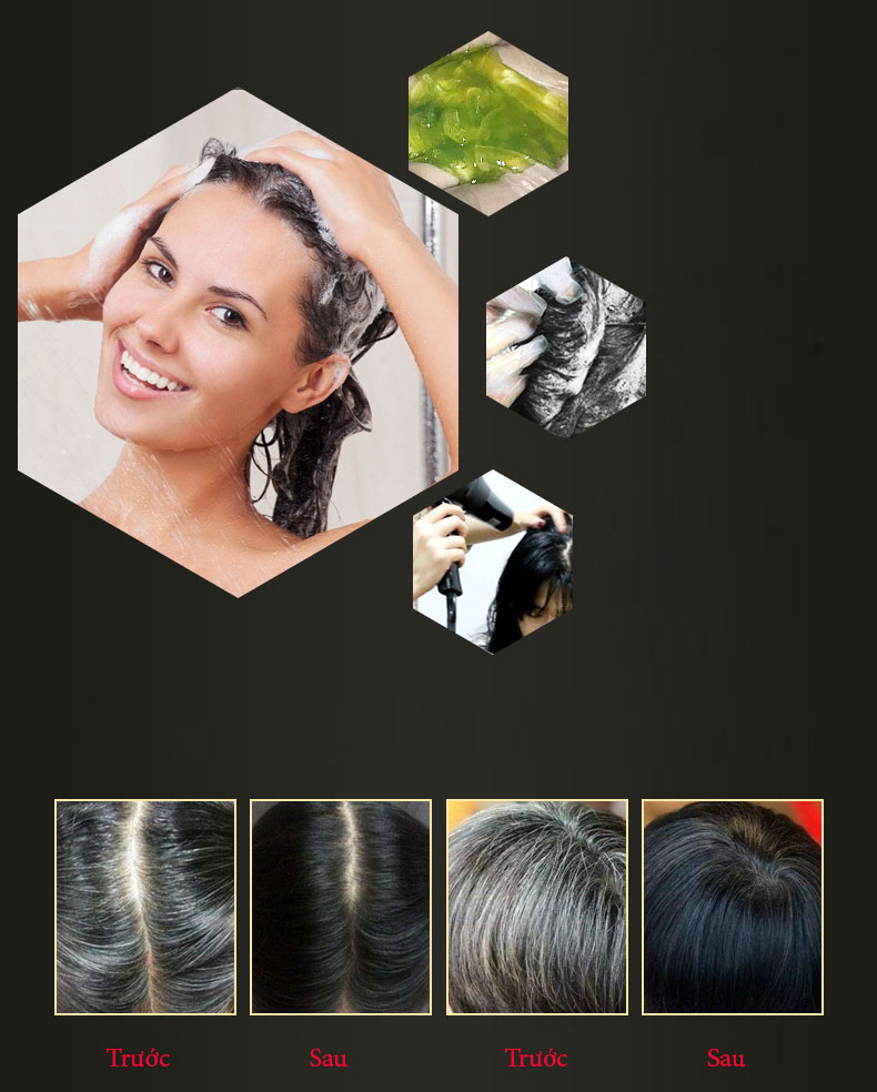 Bộ lược chải phủ tóc bạc thông minh thảo dược công nghệ mới nhất