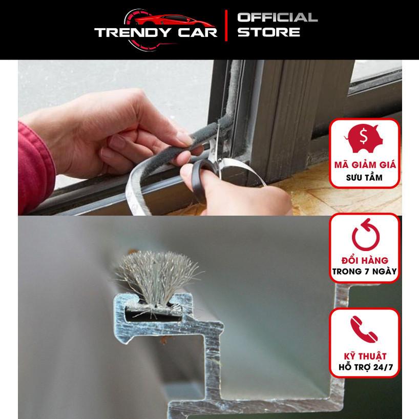 Gioăng lông nheo đế dán 7mm lông cao 12mm dán khung cửa cách âm chống ồn Gioăng Nỉ cao cấp - 0.5 Mét