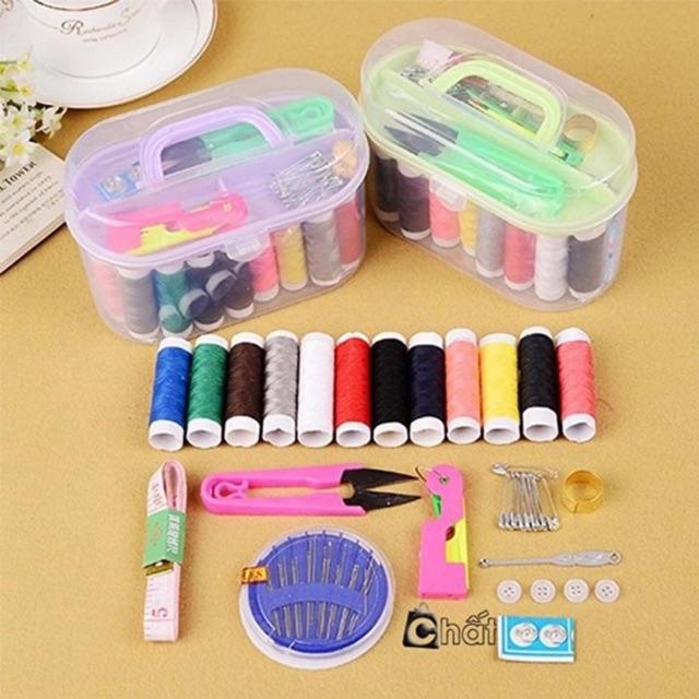 Bộ kim chỉ và hộp đựng kim chỉ may vá đa năng