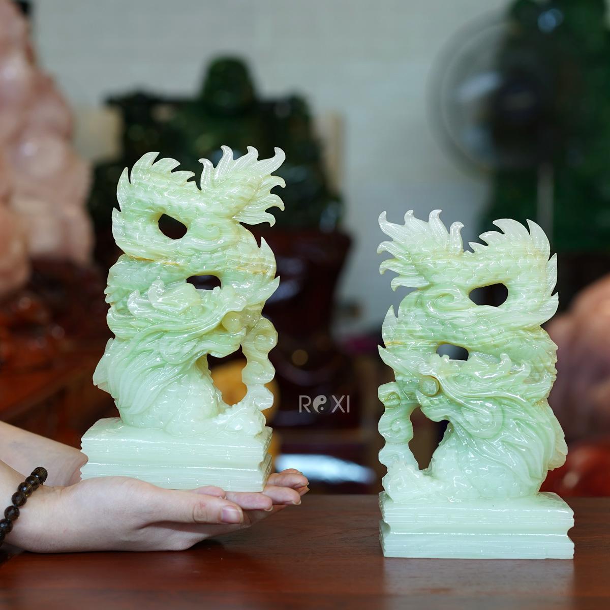 Cặp rồng ngọc pakistan xanh 21cm