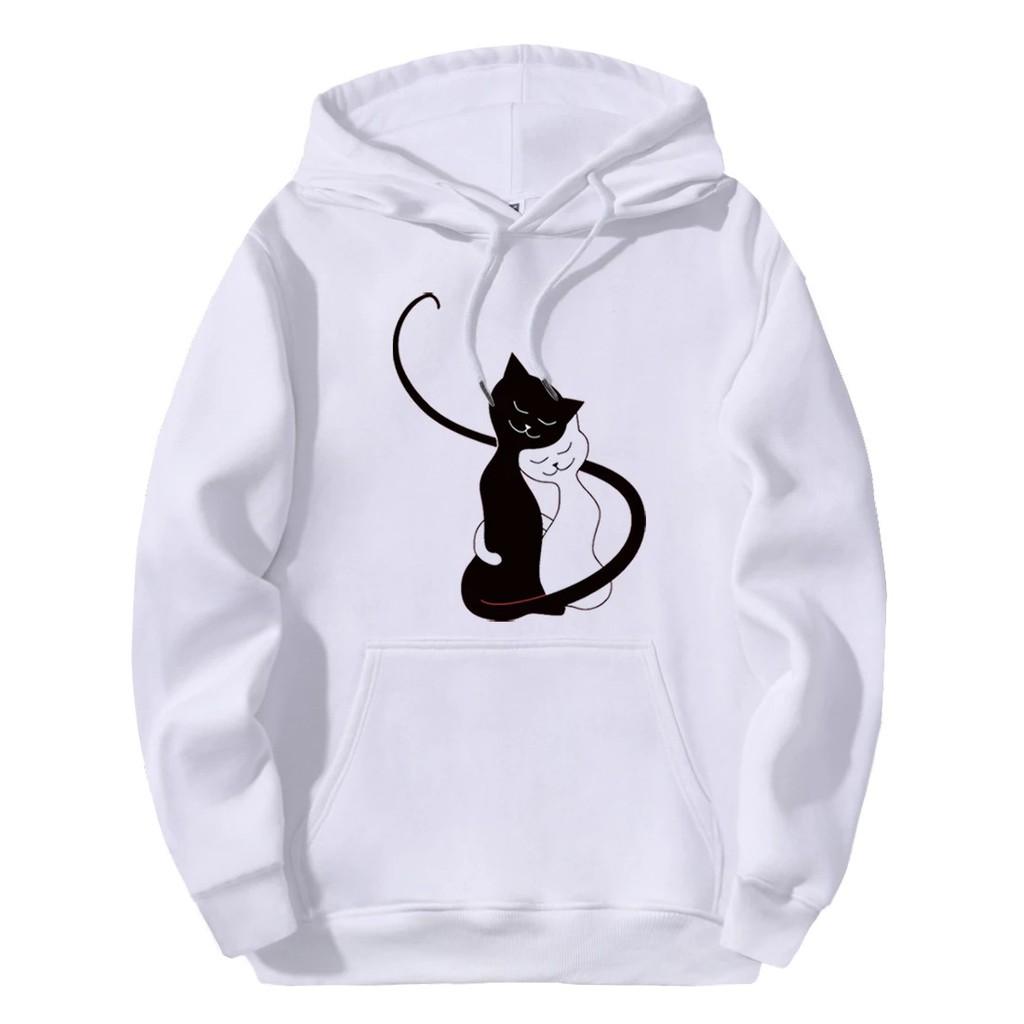 Áo Hoodie in hình mèo tình nhân
