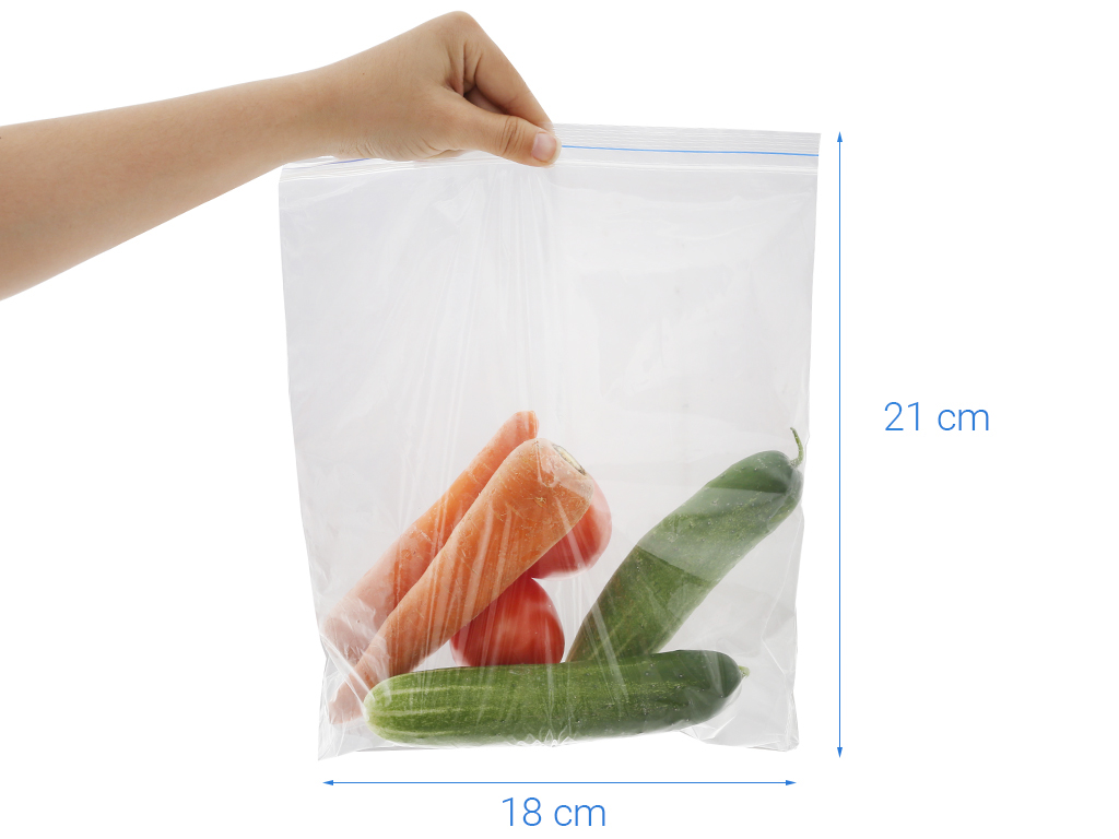 Túi zip hút chân không đựng thực phẩm trữ tủ lạnh 30pcs/hộp Size M (21cm x18cm)