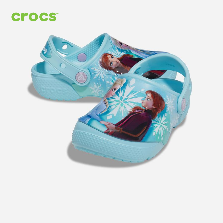 Giày lười trẻ em Crocs FW Funlab Clog Toddler Disney Frozen II Ice Blue - 206804-4O9