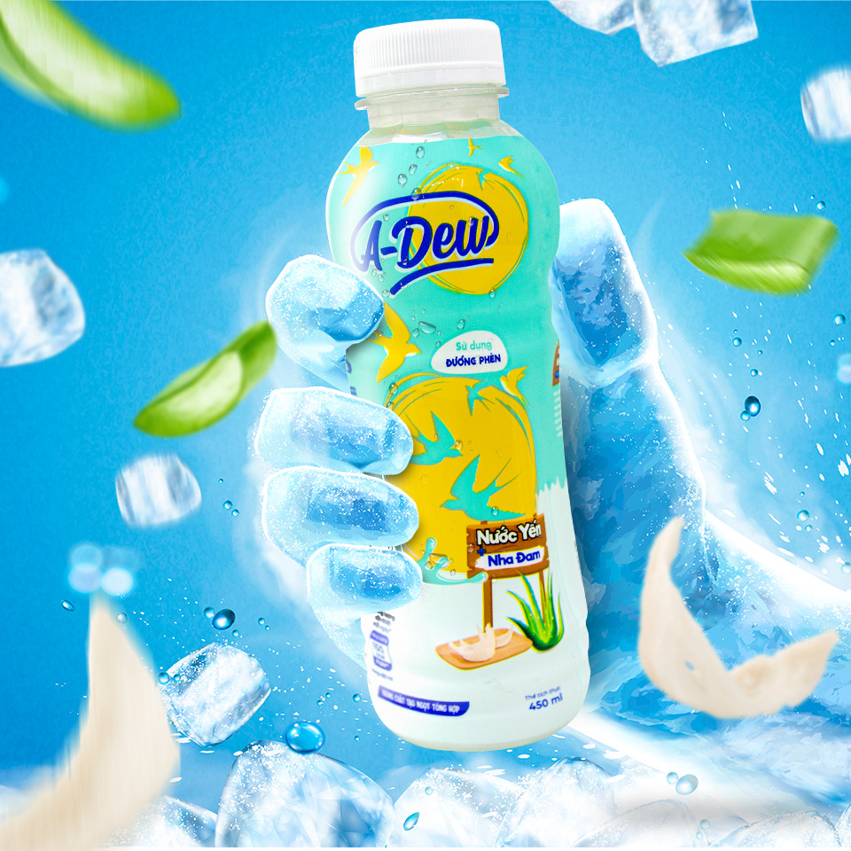 Nước Yến Nha Đam Đường Phèn A-Dew 450ml (Thùng 24 chai)