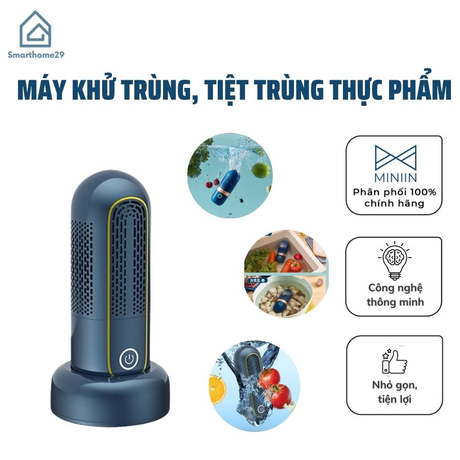 Máy khử trùng, tiệt trùng loại bỏ vi khuẩn và thuốc trừ sâu, Máy khử trùng nano hoa quả thực phẩm an toàn cho gia đình - Hàng chính hãng MINIIN 