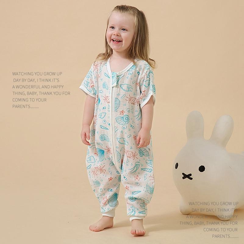 Túi Ngủ Cho Bé Dây Kéo Ngủ Bao Cho Trẻ Em Bộ Đồ Ngủ Jumpsuit Cotton Chia Chân Đồ Ngủ Hoạt Hình Trẻ Tập Đi Trẻ Em Slaapzak