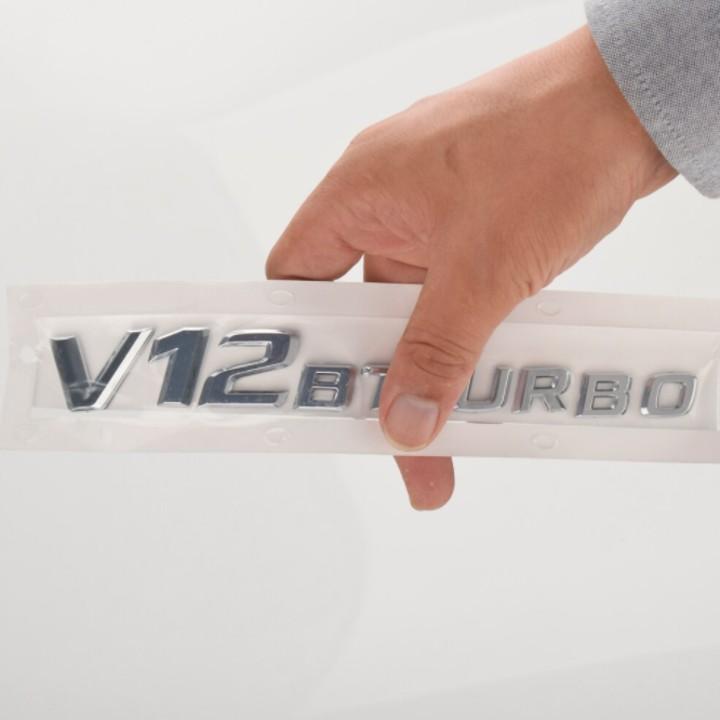 Decal tem chữ V12 Biturbo dán hông xe Mercedes