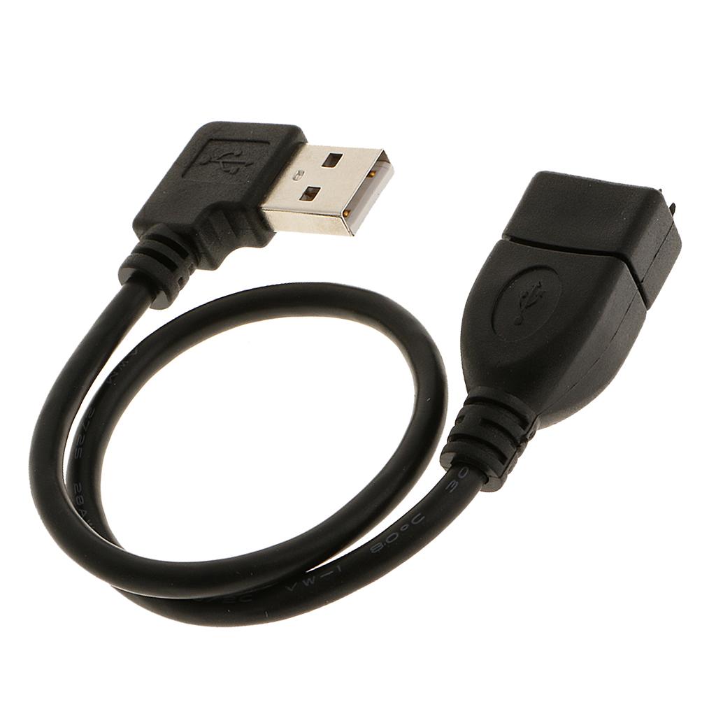 USB 2.0 Right Angle Male to Female Extension Adapter Converter Cable Cord Plug Socket