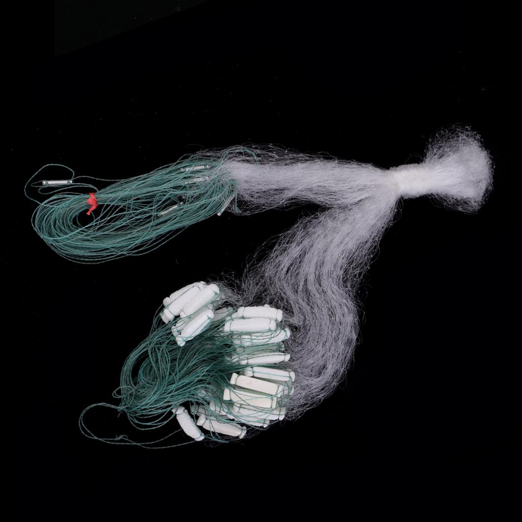 2xFishing Fish Mesh Trap Nylon Fishing Gill Net Casting Net 0.7x8m