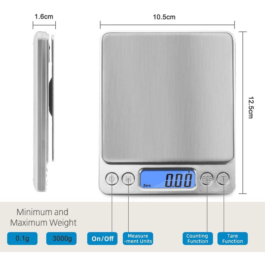 Cân Tiểu Ly Điện Tử 0.1G - 3000G