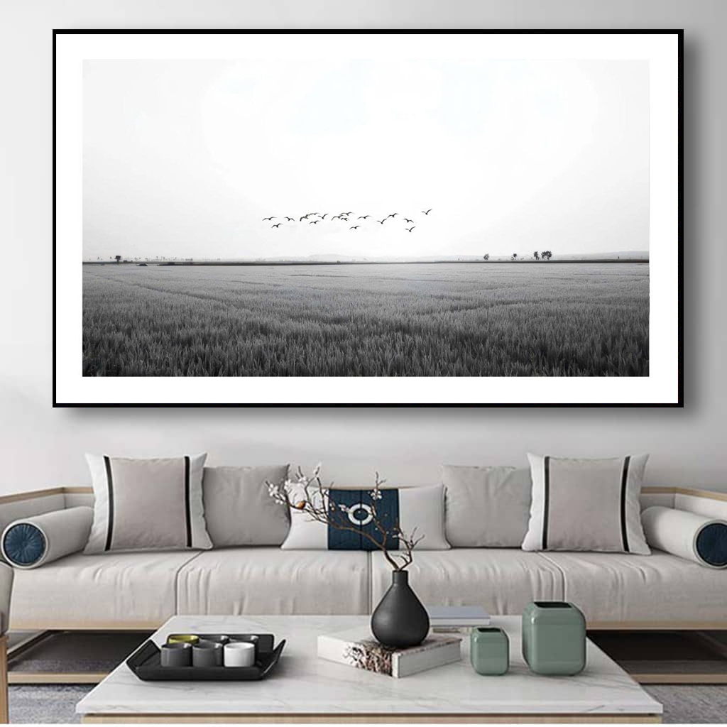 (HCM)Tranh treo tường phong cảnh hiện đại trắng đen trang trí phòng khách, nhà hàng, khách sạn