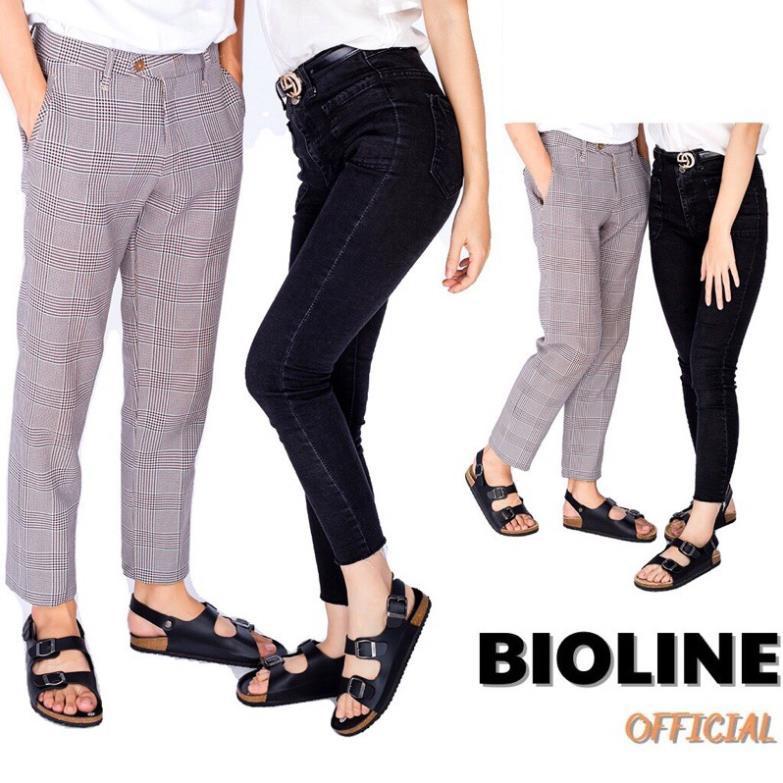 Dép đế trấu Bioline giày sandal birken quai ngang da pu công nghiệp PU02 - Bioline Official