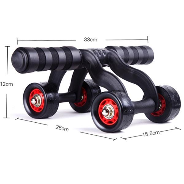 Con lăn tập cơ bụng 4 bánh AB Roller and Push Up Bar màu đen