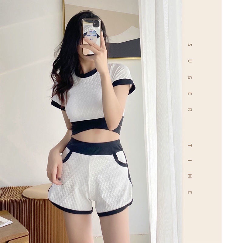 Đồ bơi nữ kín đáo, Đồ bơi nữ đi biển ba mảnh vải mềm mại co giãn 4 chiều kiểu dáng thời trang cao cấp