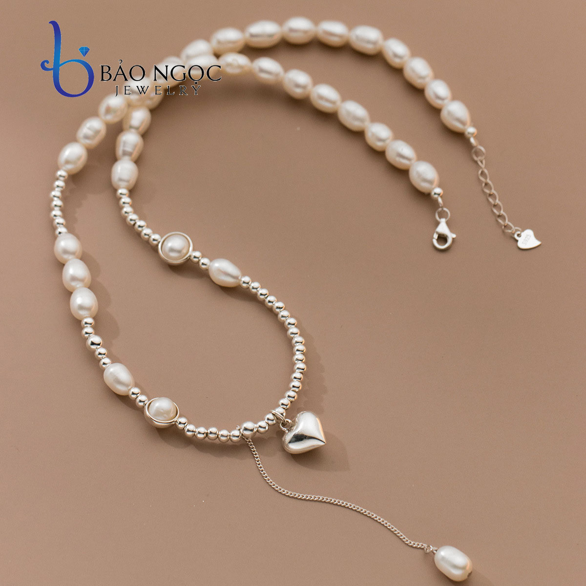 Dây Chuyền Bạc Mix Ngọc Trai Jolie, Vòng Cổ Ngọc Trai Chữ Y Sành Điệu - DB2814 - Bảo Ngọc Jewelry