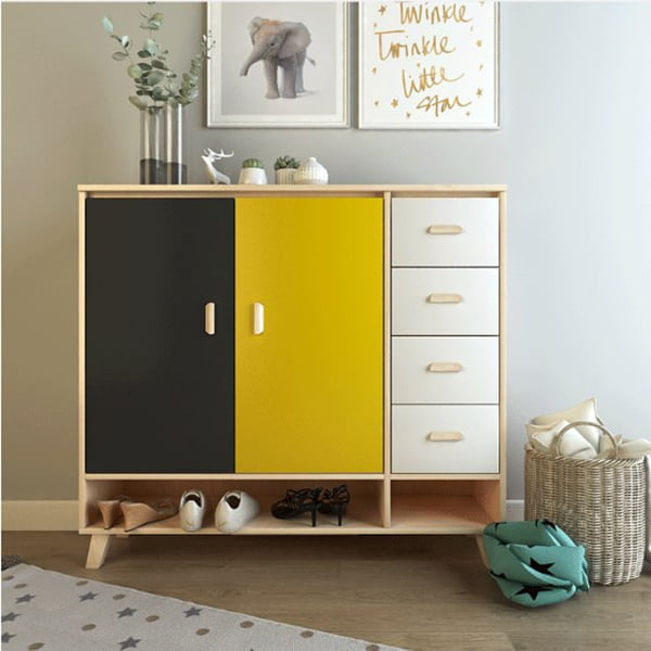 Tủ giày nhỏ gọn gỗ MDF kiểu dáng sang trọng