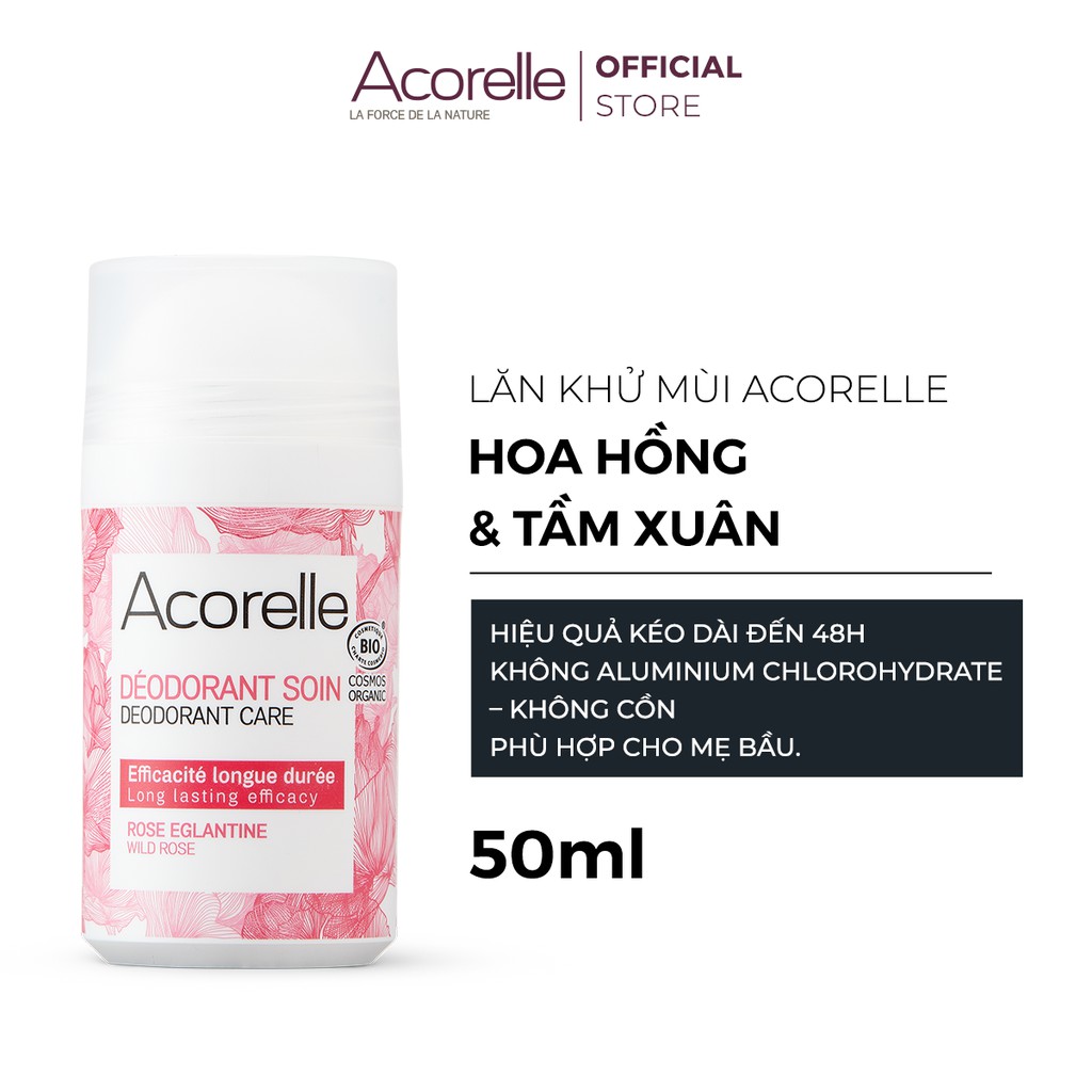 (Mẹ Bầu Và Cho Con Bú) Lăn Ngăn Mùi Mồ Hôi Acorelle 50ml (Hồng Tầm Xuân)