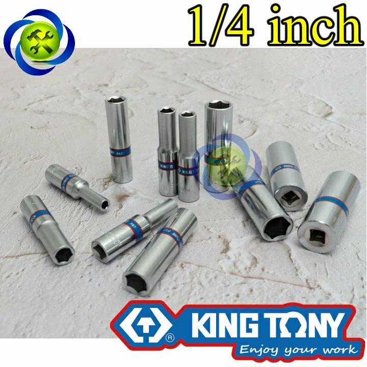 Tuýp 1/4 KINGTONY 2235XX loại dài 6 cạnh màu trắng từ 4 - 14mm