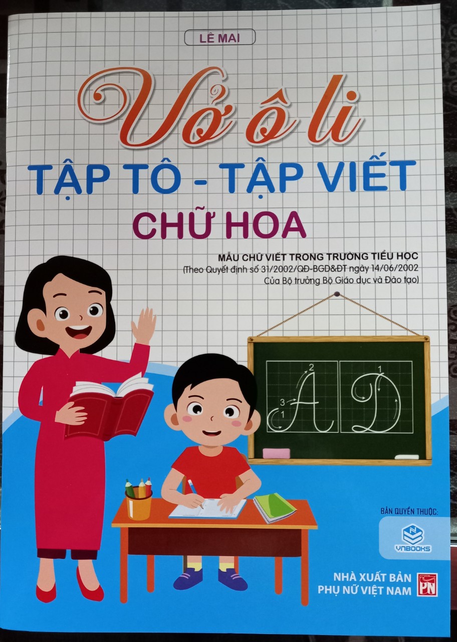 Combo 3 cuốn Vở ô ly ( tập tô tập viết tập 1 + tập 2, chữ hoa)