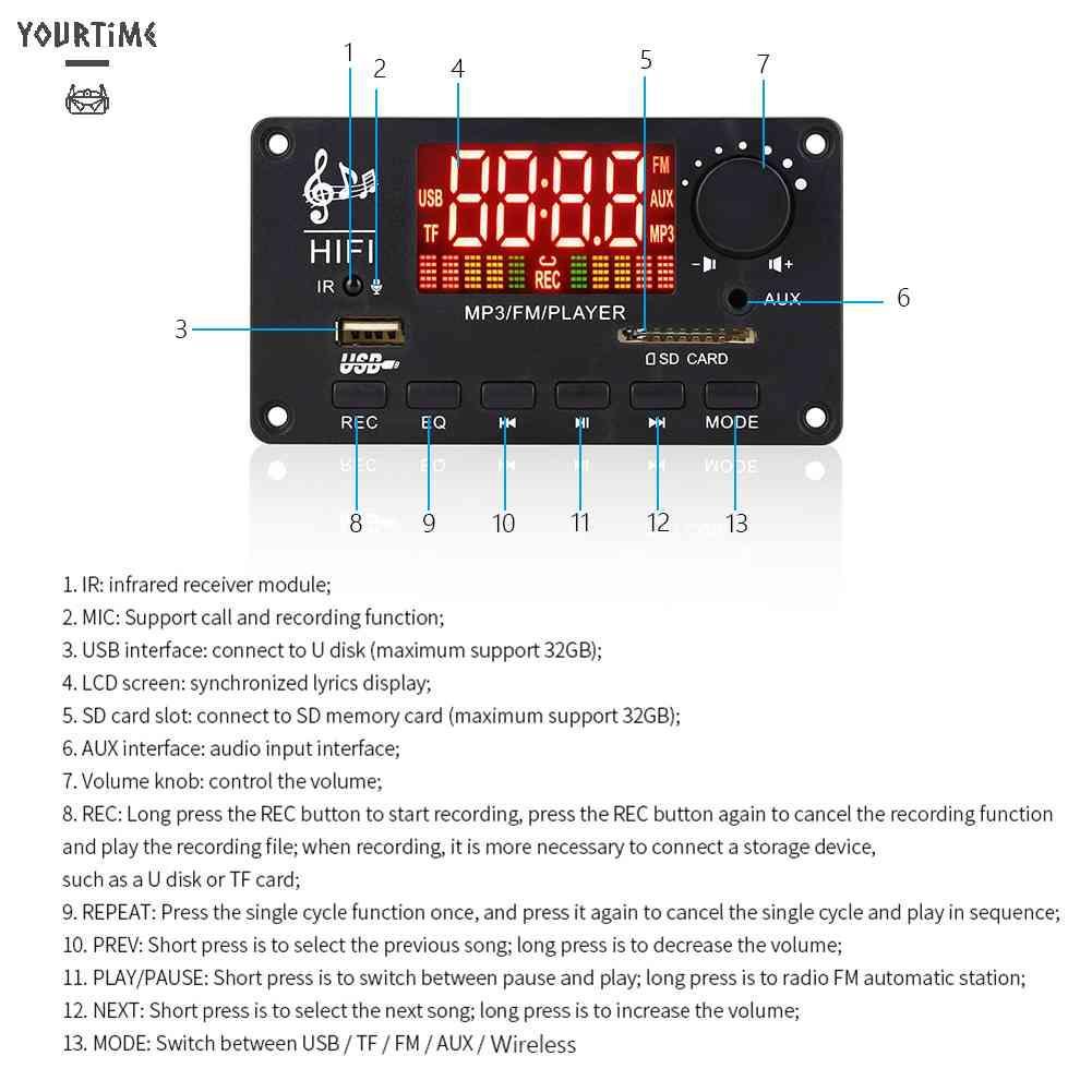 Bảng Mạch Giải Mã Bluetooth 5.0 MP3 2x50W 100W Chuyên Dụng