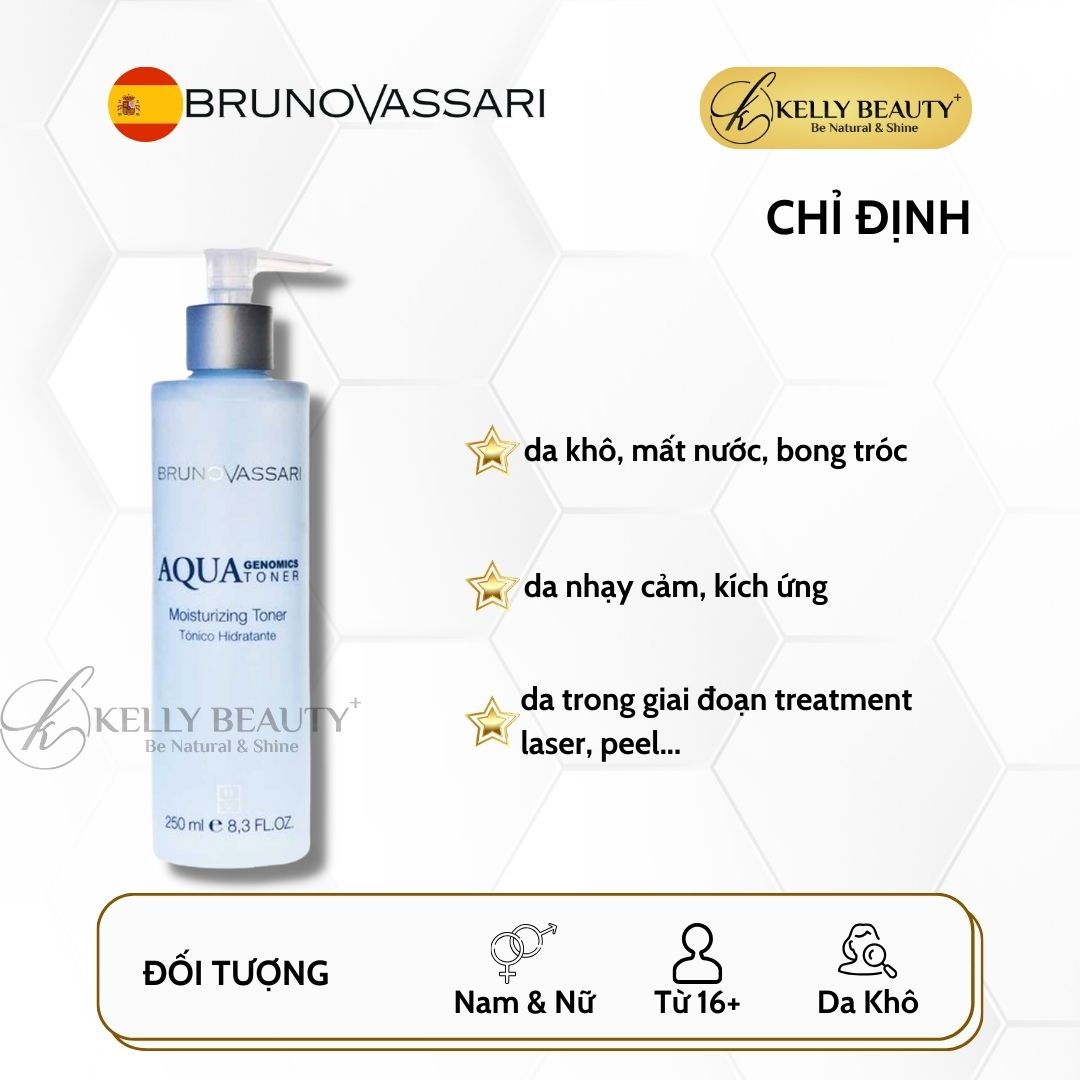 Toner Cấp Ẩm Cho Da Khô Mất Nước Aqua Genomics Moisturizing Toner | Bruno Vassari