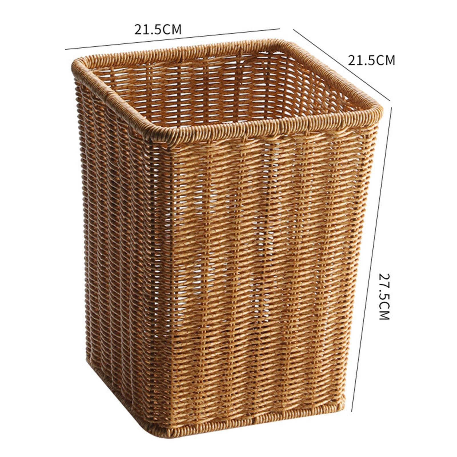 Woven Basket Laundry Hamper Container Bin, Multipurpose Organizer, Laundry Basket Bin Woven Waste Bin for Office Bathroom Laundry Craft Towels
