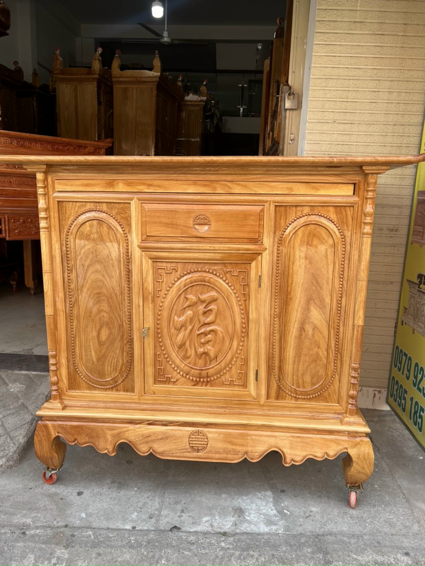 Tủ thờ gỗ gõ đỏ ngang 1m27-1m54
