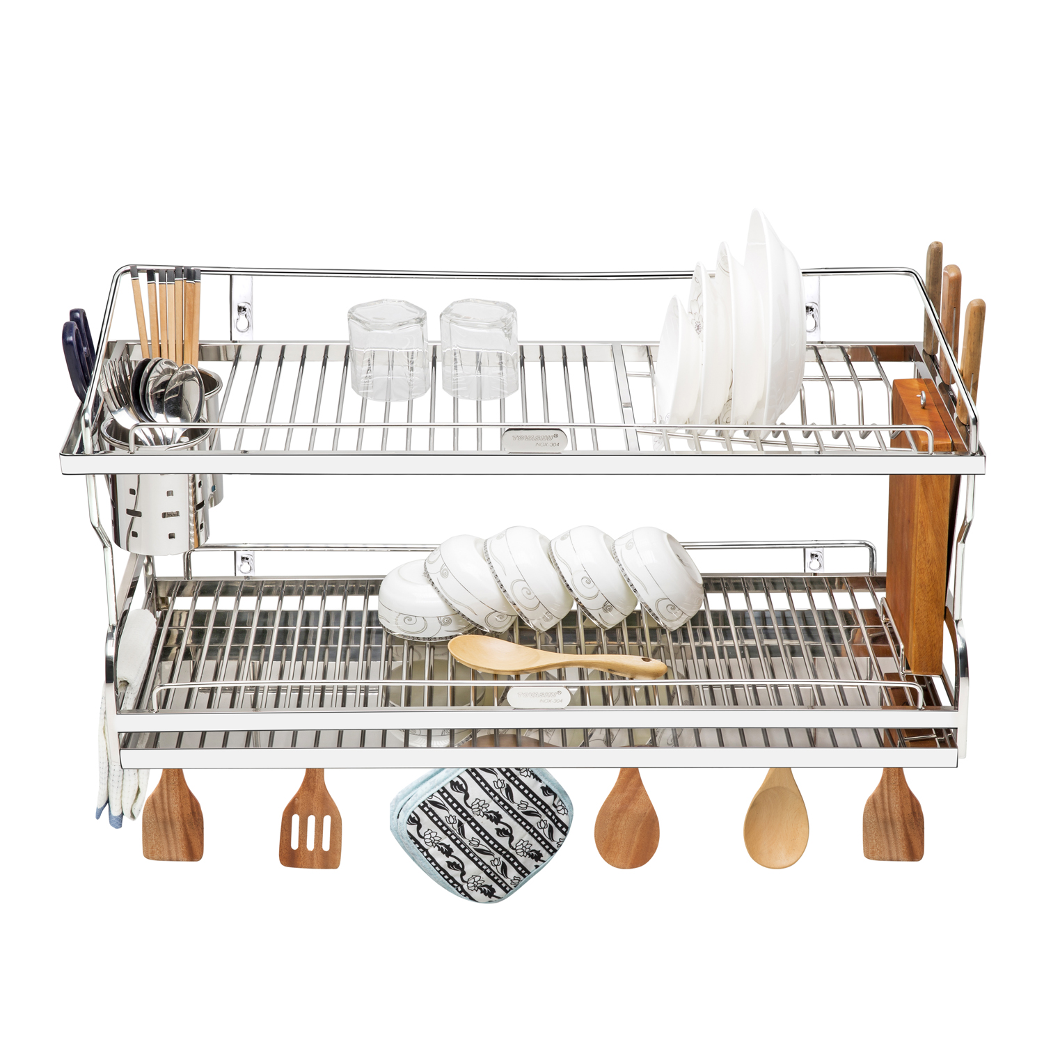 Kệ sóng chén bắt vít -có khay inox304 TOVASHU nhiều kích thước