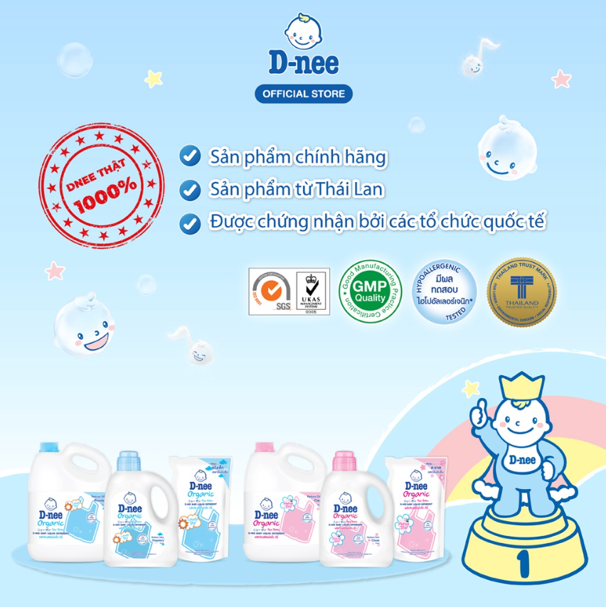 Dung Dịch Giặt Quần Áo Cho Bé D-Nee - Chai 960ml