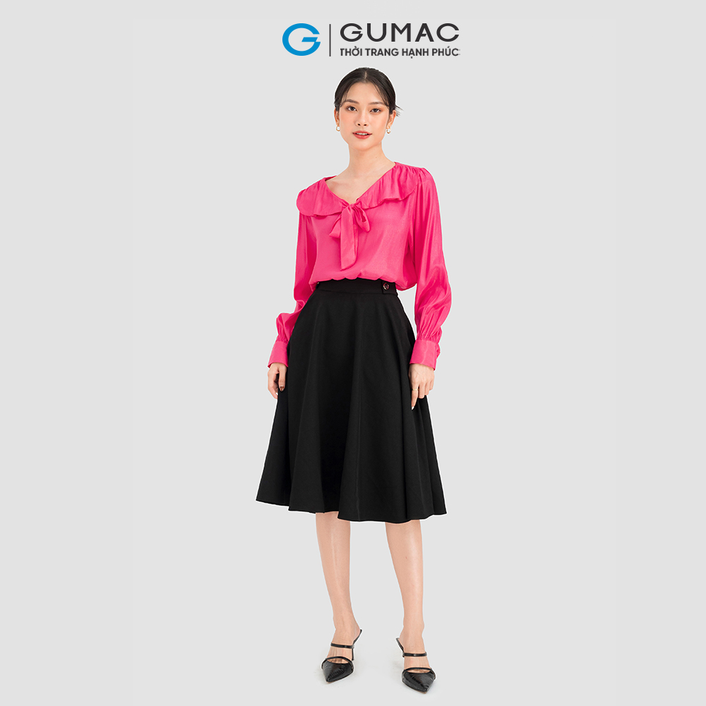 Chân váy nữ GUMAC LV0828 - LV1015 phối nút