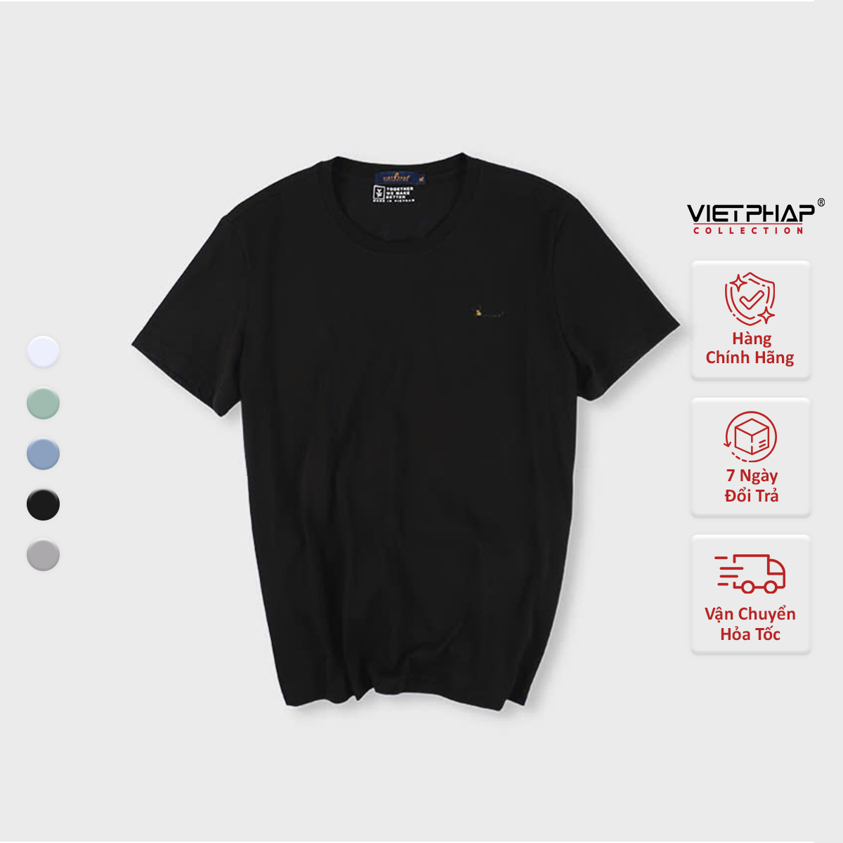 Áo Thun Nam VIỆT PHÁP Form Unisex Chất liệu Cotton co dãn thấm hút mồ hồi tốt 7902