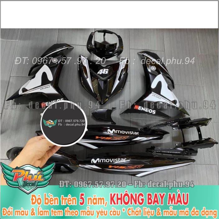 Tem rời Exciter 150 Movistar Trắng đen  -1