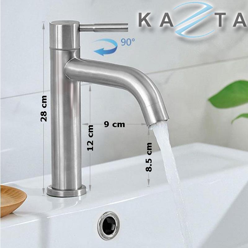 Vòi lavabo lạnh KAZTA KZ-LDC01 đầu cong inox SUS304