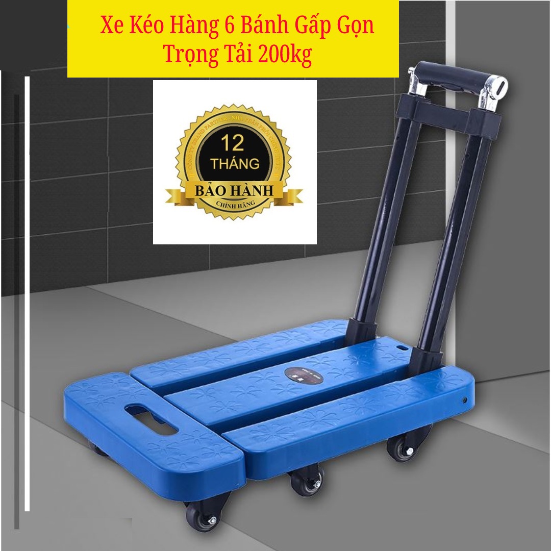 Xe kéo hàng gấp gọn nhập khẩu XKT01 mới - Xanh