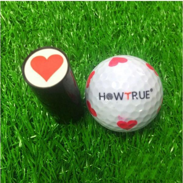 2pcs Colorfast Golf Ball Heart Shape Stamp Stamper Marker Impression Seal For Golfer
