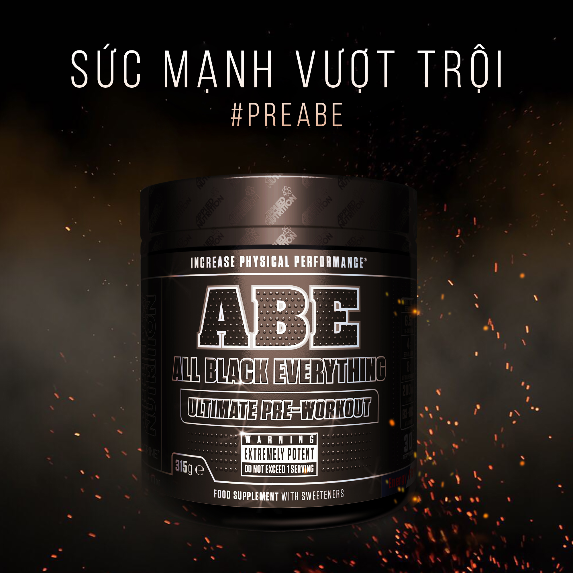 Nước tăng lực Pre-Workout Abe hỗ trợ tăng sức bền sức mạnh đốt mỡ giảm cân vị bò húc & Bình Lắc 700ml