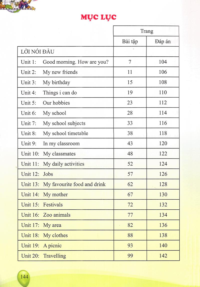 Vở Thực Hành Tiếng Anh Lớp 4